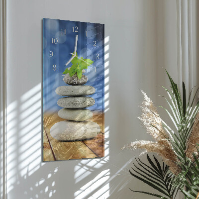 Horloge rectangulaire verticale Pierres