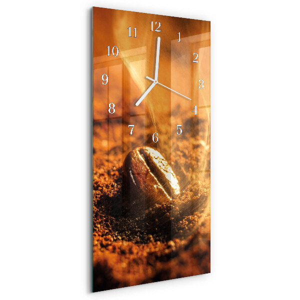 Horloge rectangulaire verticale Grains de caféine
