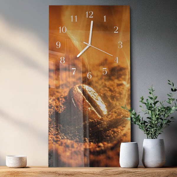 Horloge rectangulaire verticale Grains de caféine