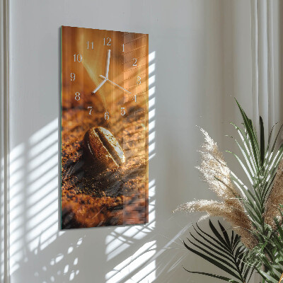 Horloge rectangulaire verticale Grains de caféine
