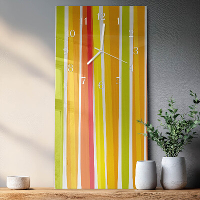 Horloge rectangulaire verticale Rayures