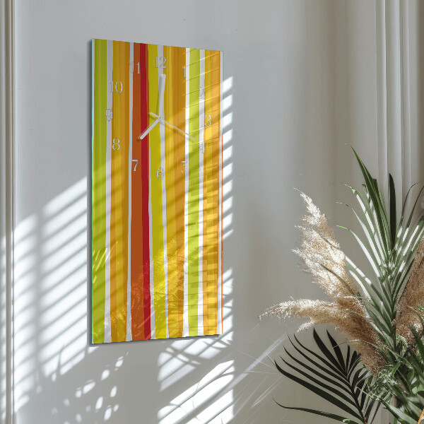Horloge rectangulaire verticale Rayures