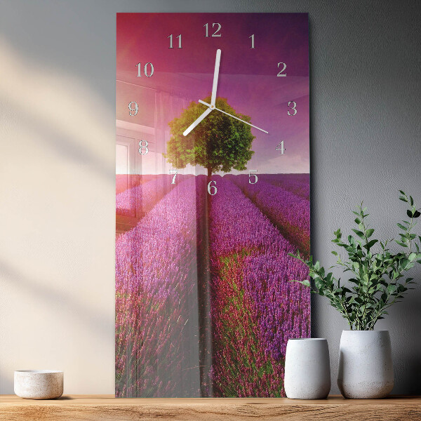 Horloge rectangulaire verticale arbre à lavande