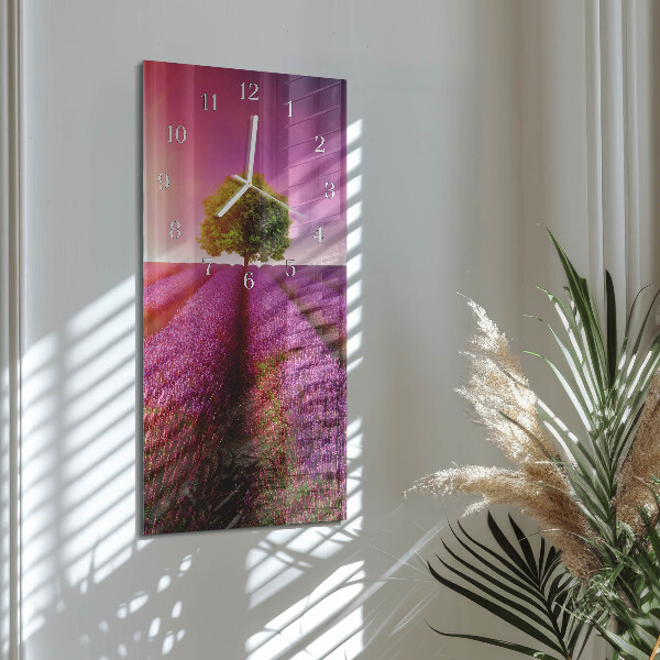 Horloge rectangulaire verticale arbre à lavande