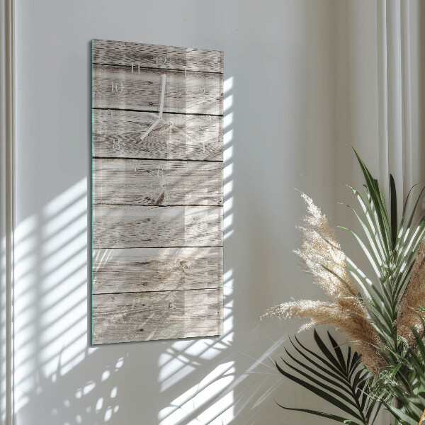Horloge rectangulaire verticale Lattes de bois