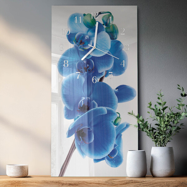 Horloge rectangulaire verticale Orchidée
