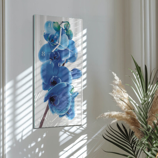 Horloge rectangulaire verticale Orchidée