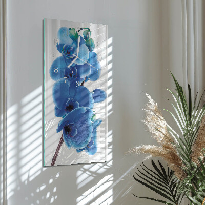 Horloge rectangulaire verticale Orchidée