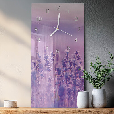 Horloge rectangulaire verticale Lavande