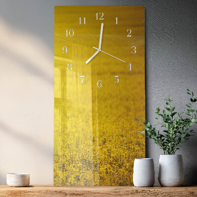 Horloge rectangulaire verticale Champ de fleurs