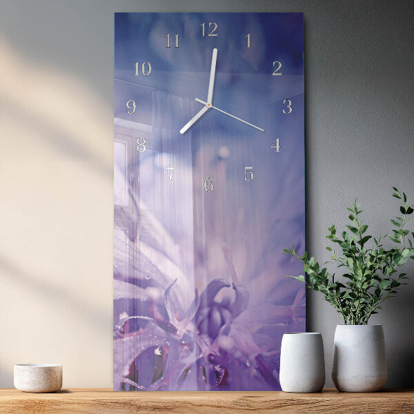 Horloge rectangulaire verticale Fleur