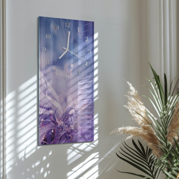 Horloge rectangulaire verticale Fleur