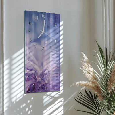Horloge rectangulaire verticale Fleur