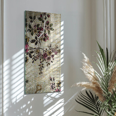 Horloge rectangulaire verticale Motif floral