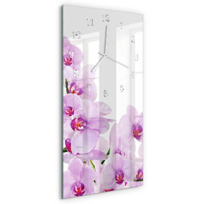Horloge rectangulaire verticale Orchidées