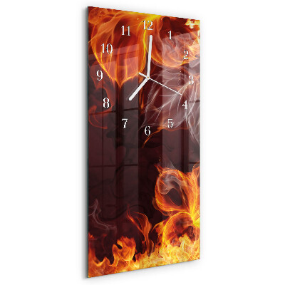 Horloge rectangulaire verticale Fleurs de feu