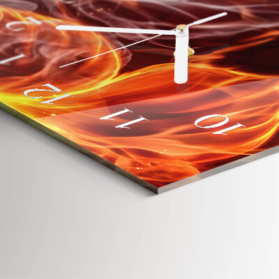 Horloge rectangulaire verticale Fleurs de feu