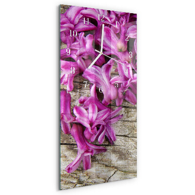 Horloge rectangulaire verticale Fleurs