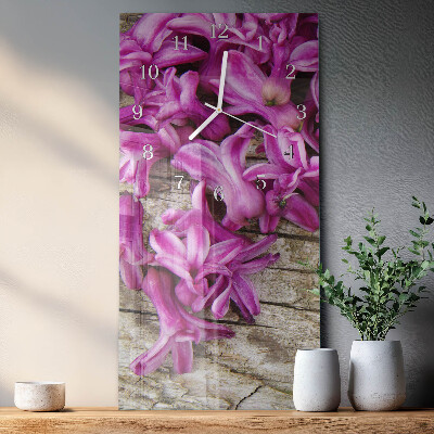 Horloge rectangulaire verticale Fleurs