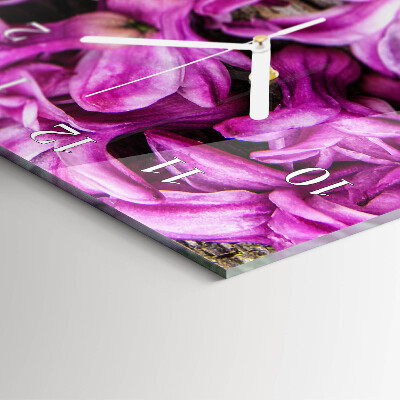 Horloge rectangulaire verticale Fleurs