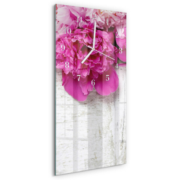 Horloge rectangulaire verticale Pivoine