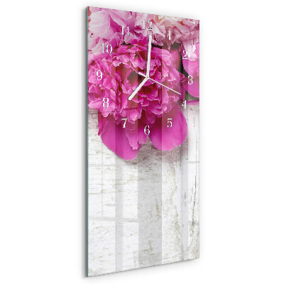 Horloge rectangulaire verticale Pivoine
