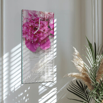 Horloge rectangulaire verticale Pivoine