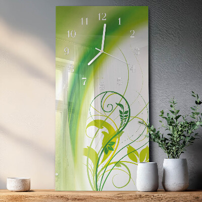 Horloge rectangulaire verticale Plante modèle