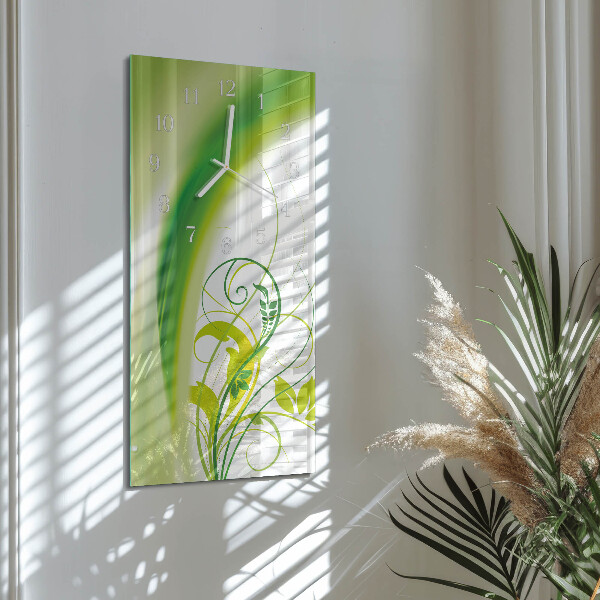 Horloge rectangulaire verticale Plante modèle