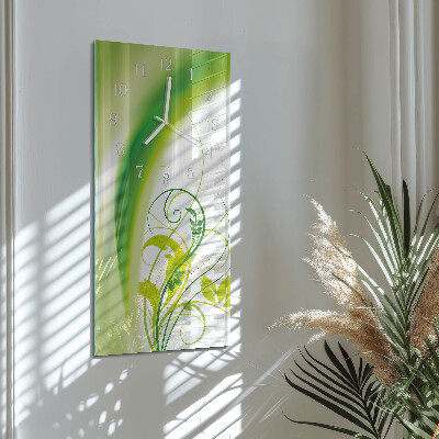 Horloge rectangulaire verticale Plante modèle