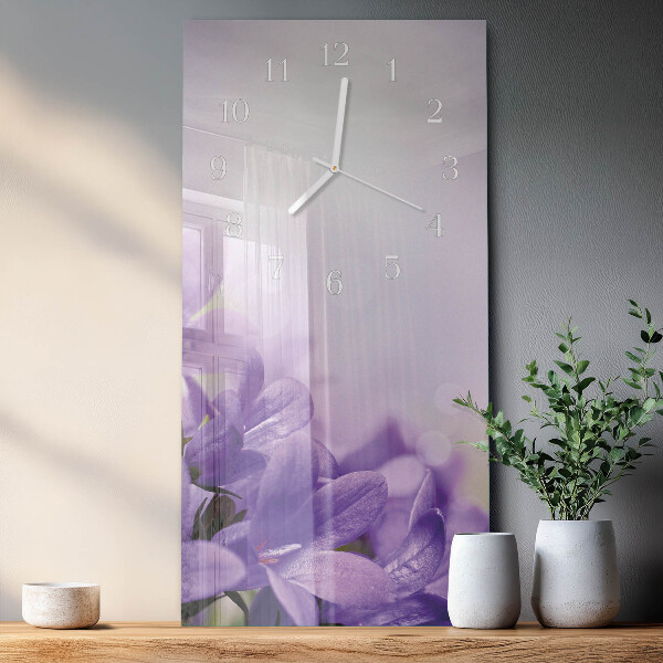 Horloge rectangulaire verticale Fleur
