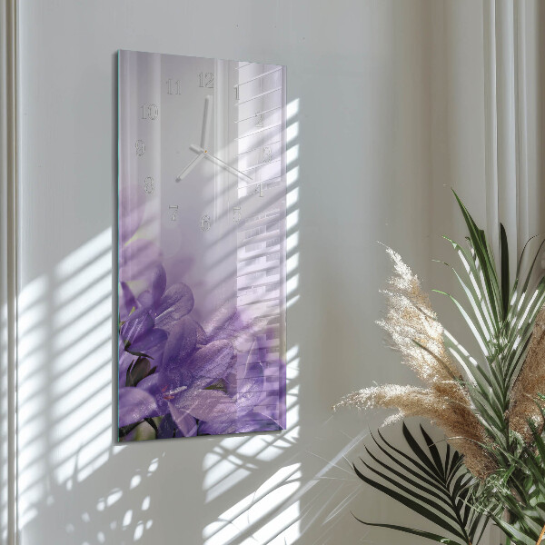 Horloge rectangulaire verticale Fleur