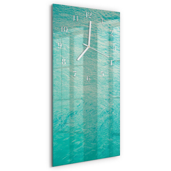 Horloge rectangulaire verticale Eau