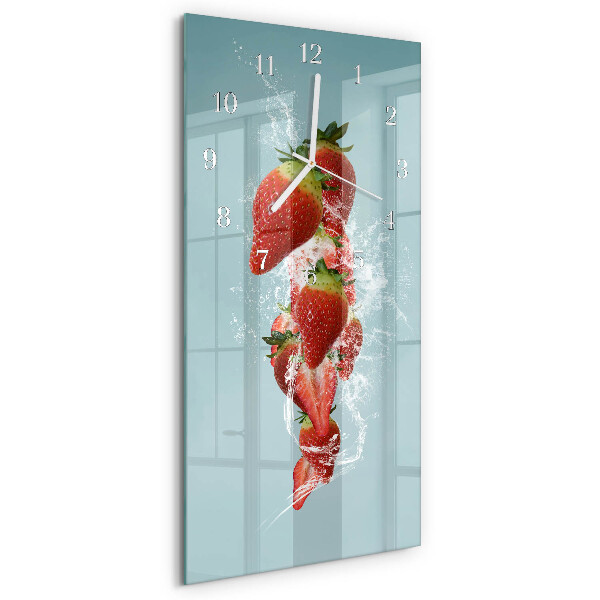 Horloge rectangulaire verticale Fraise