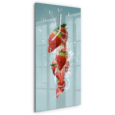 Horloge rectangulaire verticale Fraise