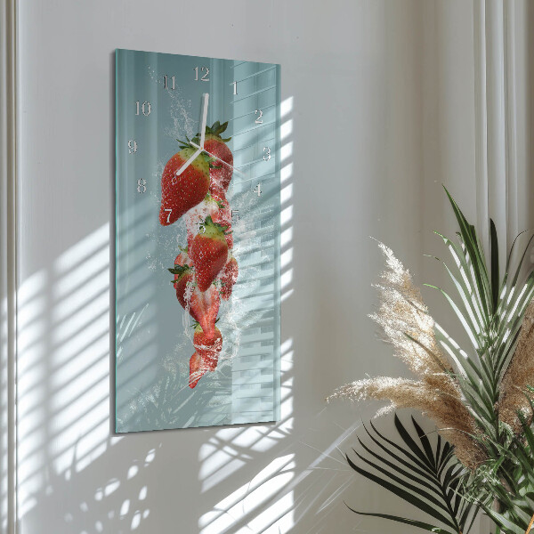 Horloge rectangulaire verticale Fraise