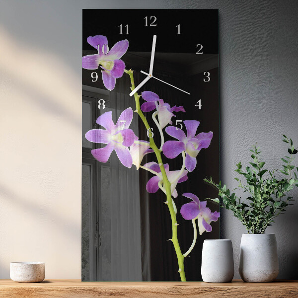 Horloge rectangulaire verticale Fleurs