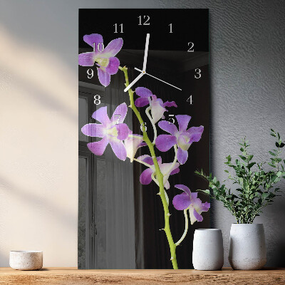 Horloge rectangulaire verticale Fleurs