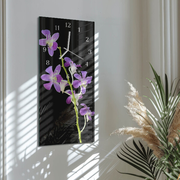 Horloge rectangulaire verticale Fleurs