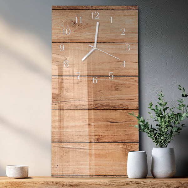 Horloge rectangulaire verticale panneaux de bois