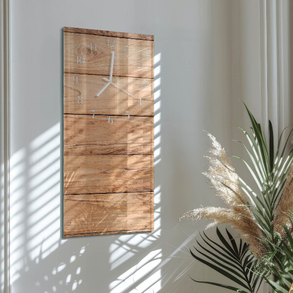 Horloge rectangulaire verticale panneaux de bois