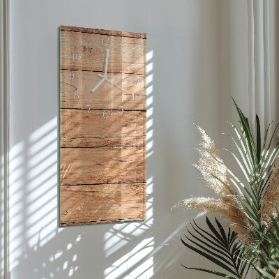 Horloge rectangulaire verticale panneaux de bois