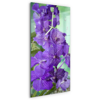 Horloge rectangulaire verticale Fleurs