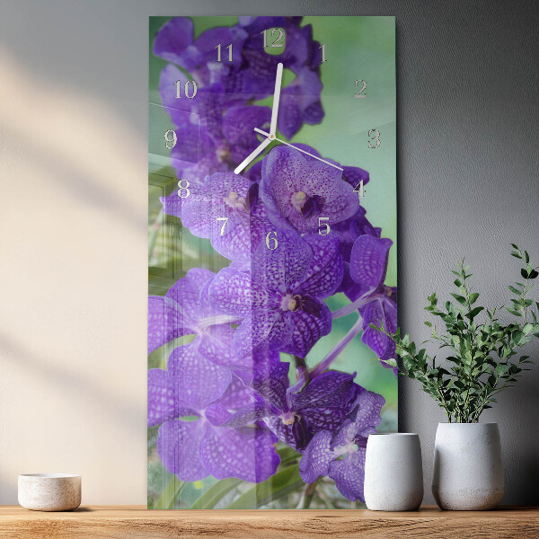 Horloge rectangulaire verticale Fleurs