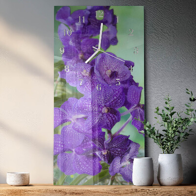 Horloge rectangulaire verticale Fleurs