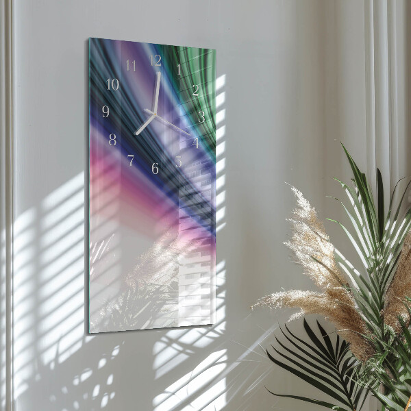 Horloge rectangulaire verticale Lignes abstraites