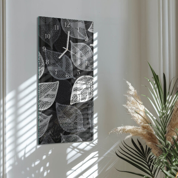 Horloge rectangulaire verticale Feuilles de plantes