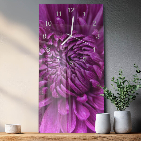Horloge rectangulaire verticale Pivoine