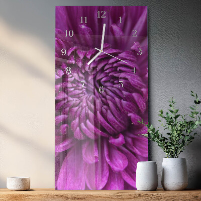Horloge rectangulaire verticale Pivoine
