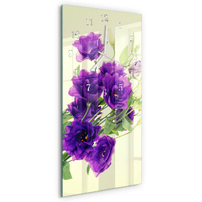 Horloge rectangulaire verticale Fleurs